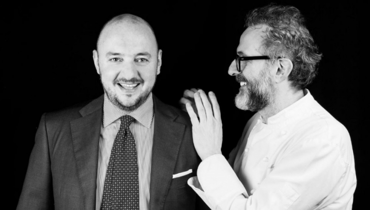Beppe Palmieri con Massimo Bottura: il direttore d