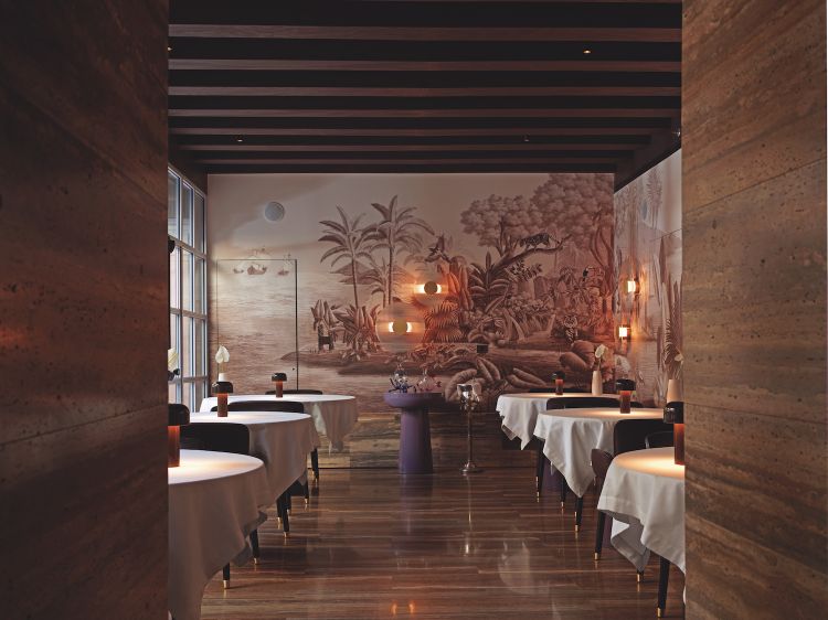 La sala del ristorante Glam a Palazzo Venart, è guidato da Donato Ascani
