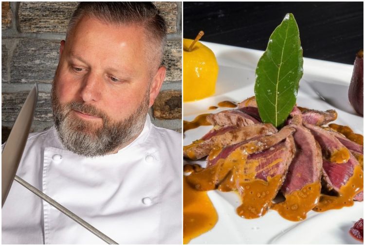Chef Alan Rosa e un suo piatto