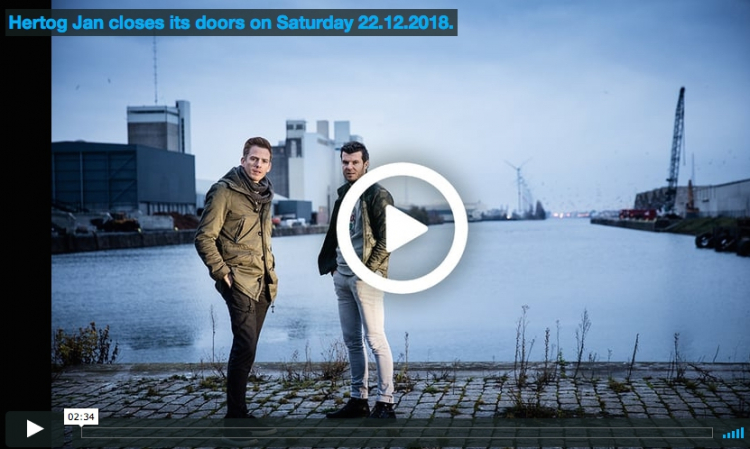 Il fermo immagine dell'annuncio che il 22 dicembre 2018 il ristorante Hertog Jan chiuderà per sempre
