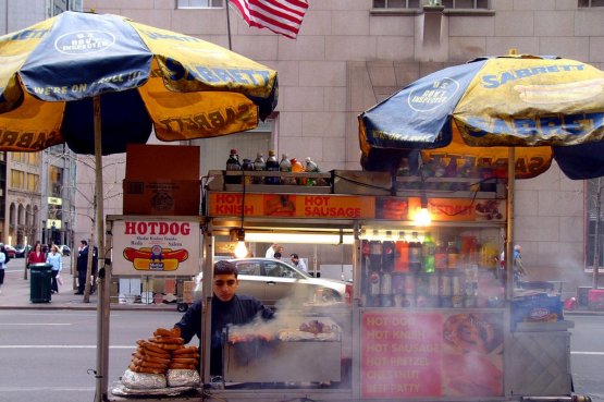 Hot dog stands: one of the most classic images usually associated with the streets of New York