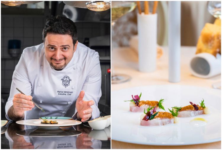 Chef Marco Veneruso e un suo piatto