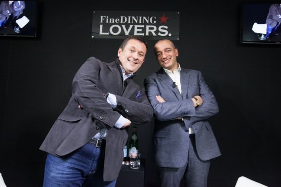 Emanuele Scarello e Pino Cuttaia. Foto di Sonia Sa
