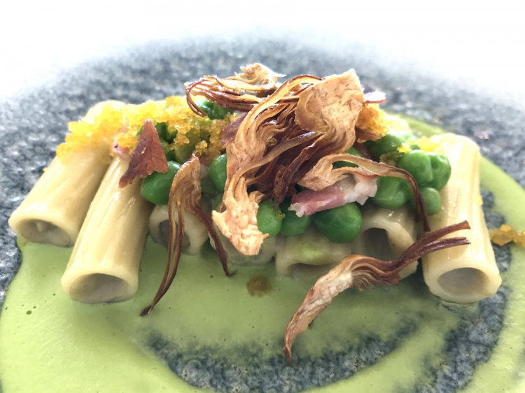 Cristina Bowerman’s Rigatoni Monograno Felicetti filled with artichokes alla romana. Photo Paolo Marchi