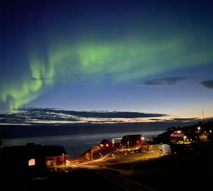 Aurora boreale a Illimanaq in Groenlandia
