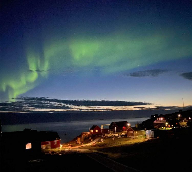 Northern lights in Illimanaq in Greenland
