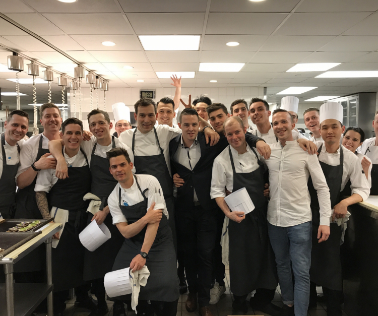 Rancati con lo staff dell'Eleven Madison Park