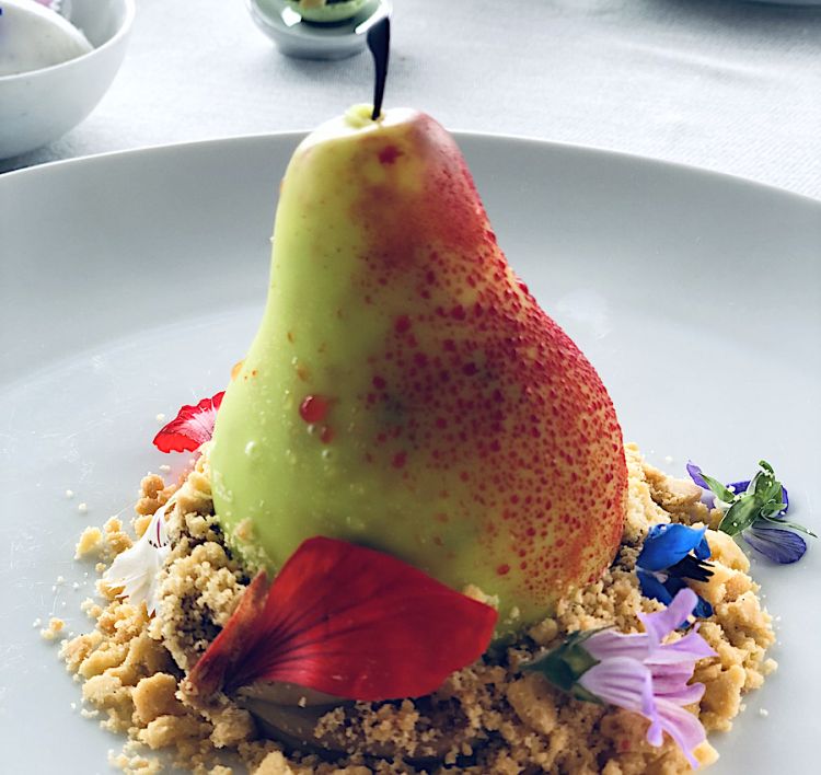 The dessert: Ricotta, pear and chocolate