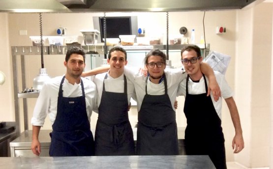 The very young staff at the restaurant inside the 