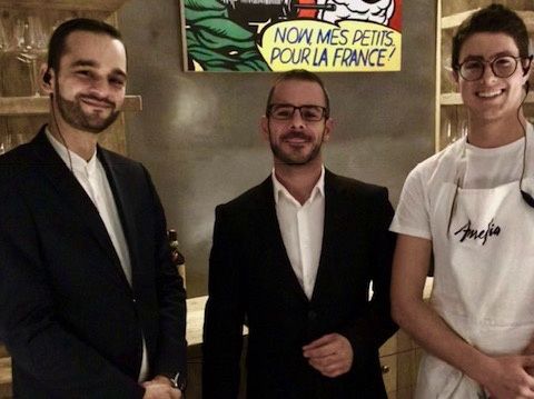 Many Italians in the team: left to right, maître and sommelier Marco Adreani, barman Marco Ferreri and pastry chef Andrea De Lillo

