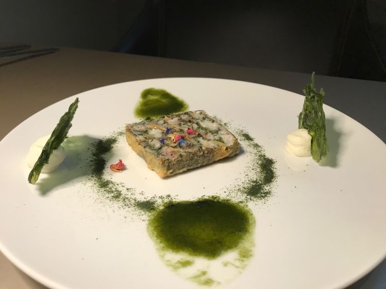 Terrina di coregone in carpione e alga bruna​ - Philippe Léveillé 
