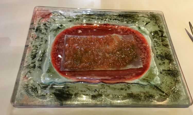 Ventresca di tonno, lardo di Colonnata, grasso di prosciutto Iberico