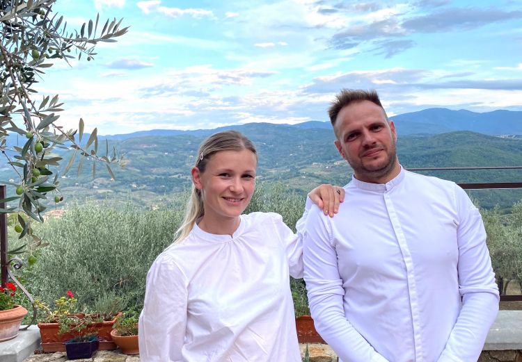 Lo chef Edoardo Tilli e la moglie Claudia Karafi