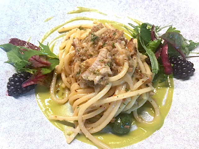 Spaghetti all’anguilla affumicata di Enrico Bartolini