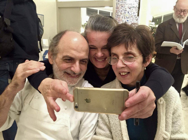 The creator and curator of Caffè Italia, Johanna Ekmark, with Corrado and Nives Assenza
