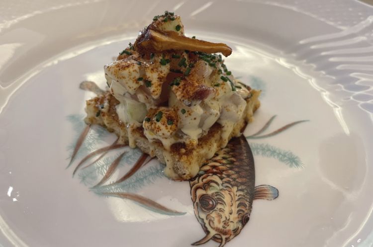 Tartare di muggine e seppia con funghi porcini