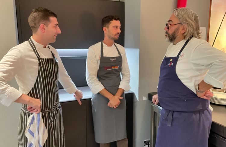 I due chef con l'executive di Identità Golose Milano, Edoardo Traverso
