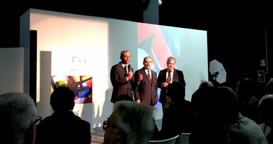 Hosam Eldin Abou Eleyoun, delegato Ais Milano, il presidente lombardo Fiorenzo Detti e quello nazionale Antonello Maietta alla presentazione di Vitae 2017
