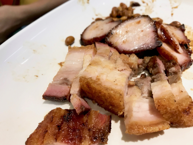 The combo dish with three pork recipes 
