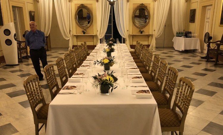 La tavola apparecchiata a Palazzo Verdala