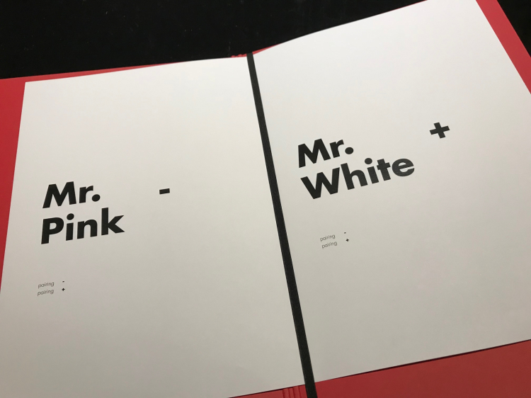 I due menu degustazione, Mr Pink e Mr White
