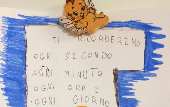 Così Aurora era stata salutata dal fratellino Federico