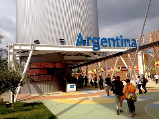 The entrance to Argentina’s pavilion at Expo. In