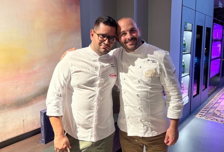 I due protagonisti in cucina: Manuel Maiorano, a s