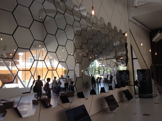 A mirror beehive serves to underline the importance of bees in the world’s ecosystem 