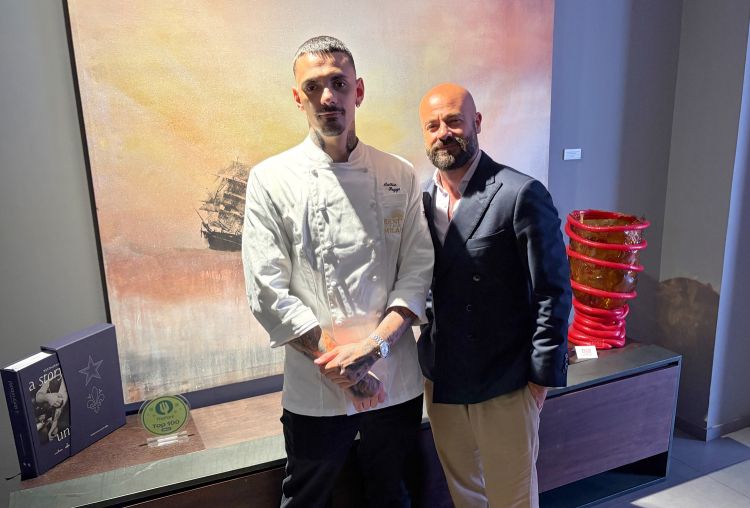 Matteo Poggi, a sinistra, chef di Al Cambio di Bol