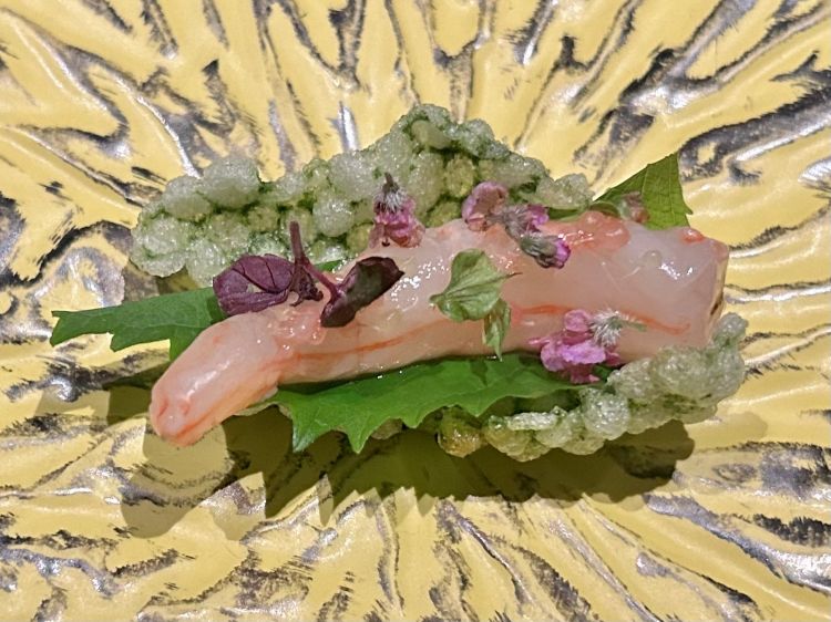 Shrimp shiso papadums
