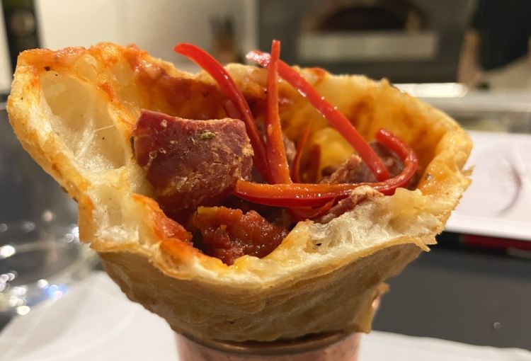 Fried Pepperoni Cone
