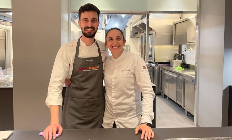 Arianna Gatti con il resident chef di Identità Golose Milano, Edoardo Traverso

