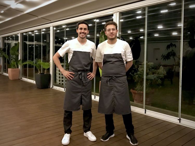 Davide Guidara, to the left, with his sous chef Onofrio Pagnotto, born in 1998 in Vietri di Potenza
