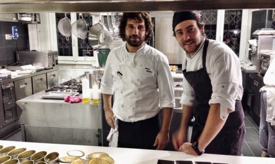 Matias Perdomo and Simon Press in the kitchen of Contraste 
