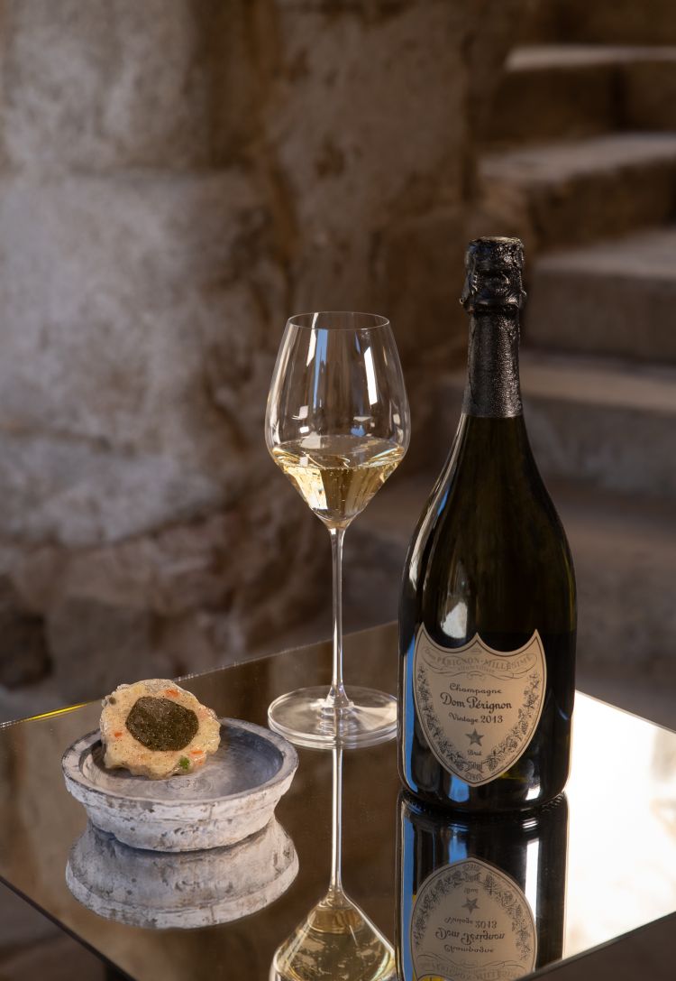 Insalata russa caramellata - chef Cracco - Dom Pérignon Vintage 2013
