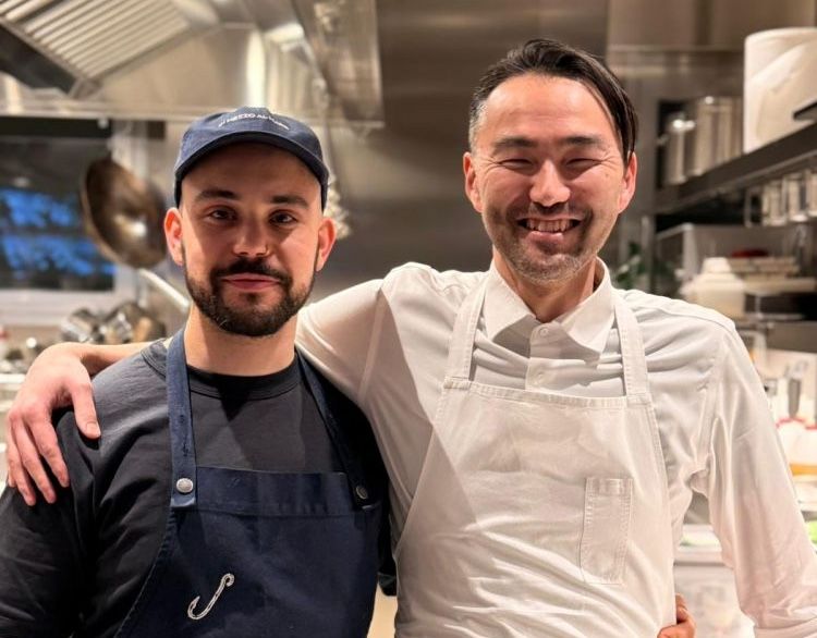 Jacopo Ticchi, chef di Da Lucio, e Takeshi Iwai,