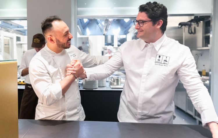 Medina con il resident chef di Identità Golose Milano, Alessandro Rinaldi