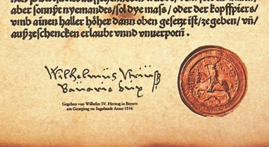 La firma di Guglielmo IV di Baviera in calce al R