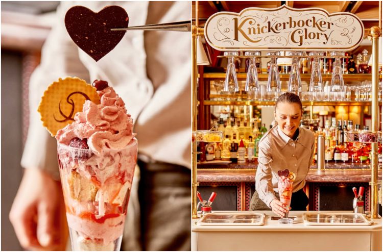 Il golosissimo Knickerbocker Glory servito - da ap