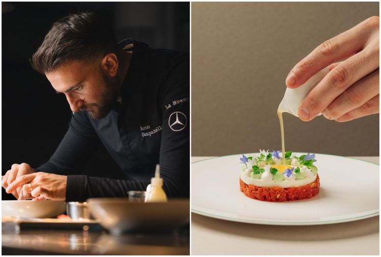 Chef Marco Campanella e un suo piatto
