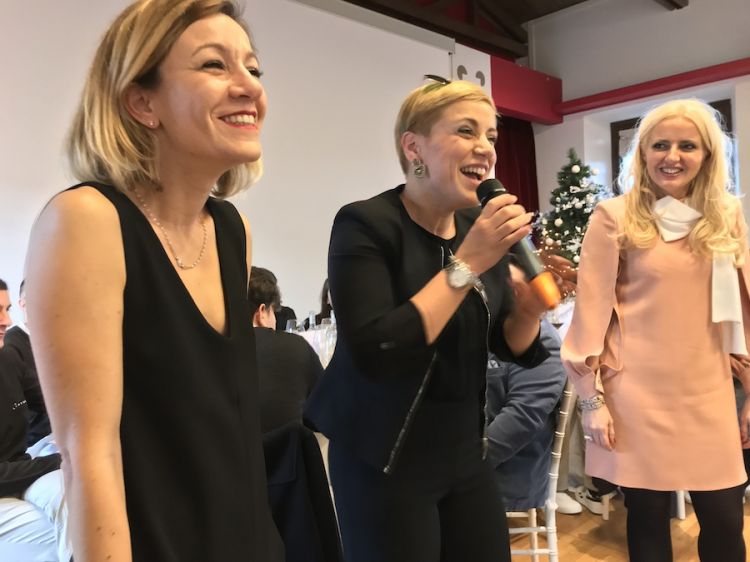 Marta, Enrica e Dominga Cotarella il giorno della presentazione del progetto Intrecci, il 17 dicembre 2018
