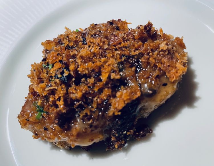 Filetto di pane, salsa alla mugnaia, lievito secco e pane croccante
