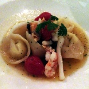 Lefay extra virgin olive oil fagottelli in seafood sauce