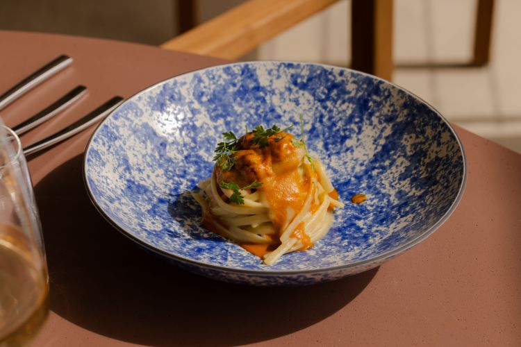 Linguina “28 Pastai” crema di pane, ricci di mare