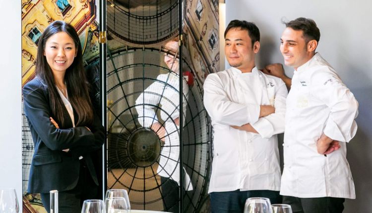 Giulia Liu con gli chef Keisuke Koga e Guglielmo Paolucci
