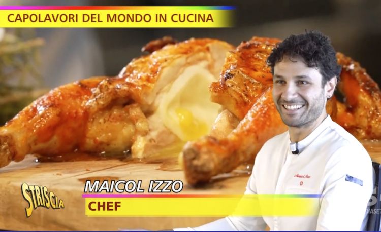 Maicol Izzo e il Pollo arrosto con sorpresa, un uovo barzotto

