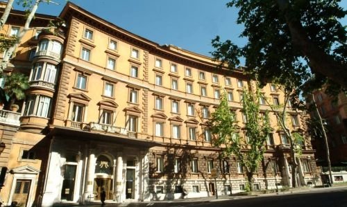 The facade of hotel Majestic on Via Vittorio Venet