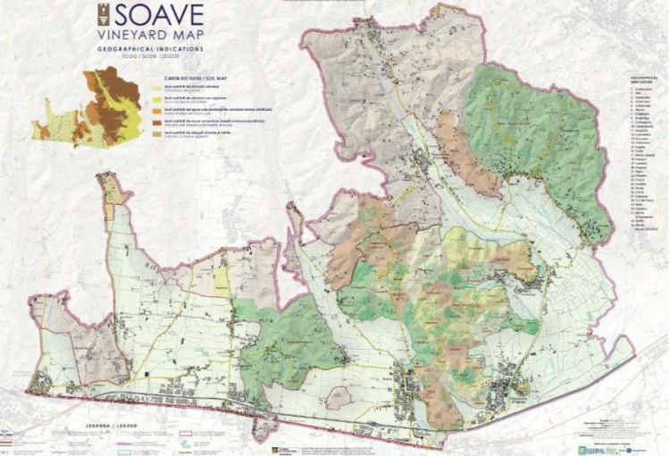 La mappa delle vigne di Soave
