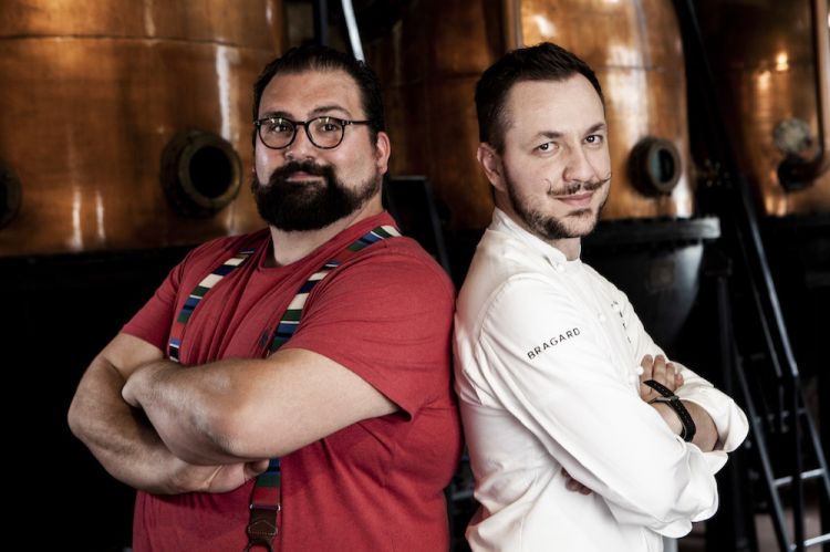 Lo chef Dario Guidi dell’Antica Osteria Magenes di Barate di Gaggiano (Mi) e il bartender Yuri Gelmini
